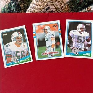 Topps Football Card - Mark Brown and john offerdahl dolphins